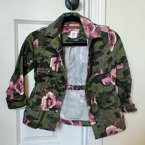 GAP Green and Pink Camouflage Jacket